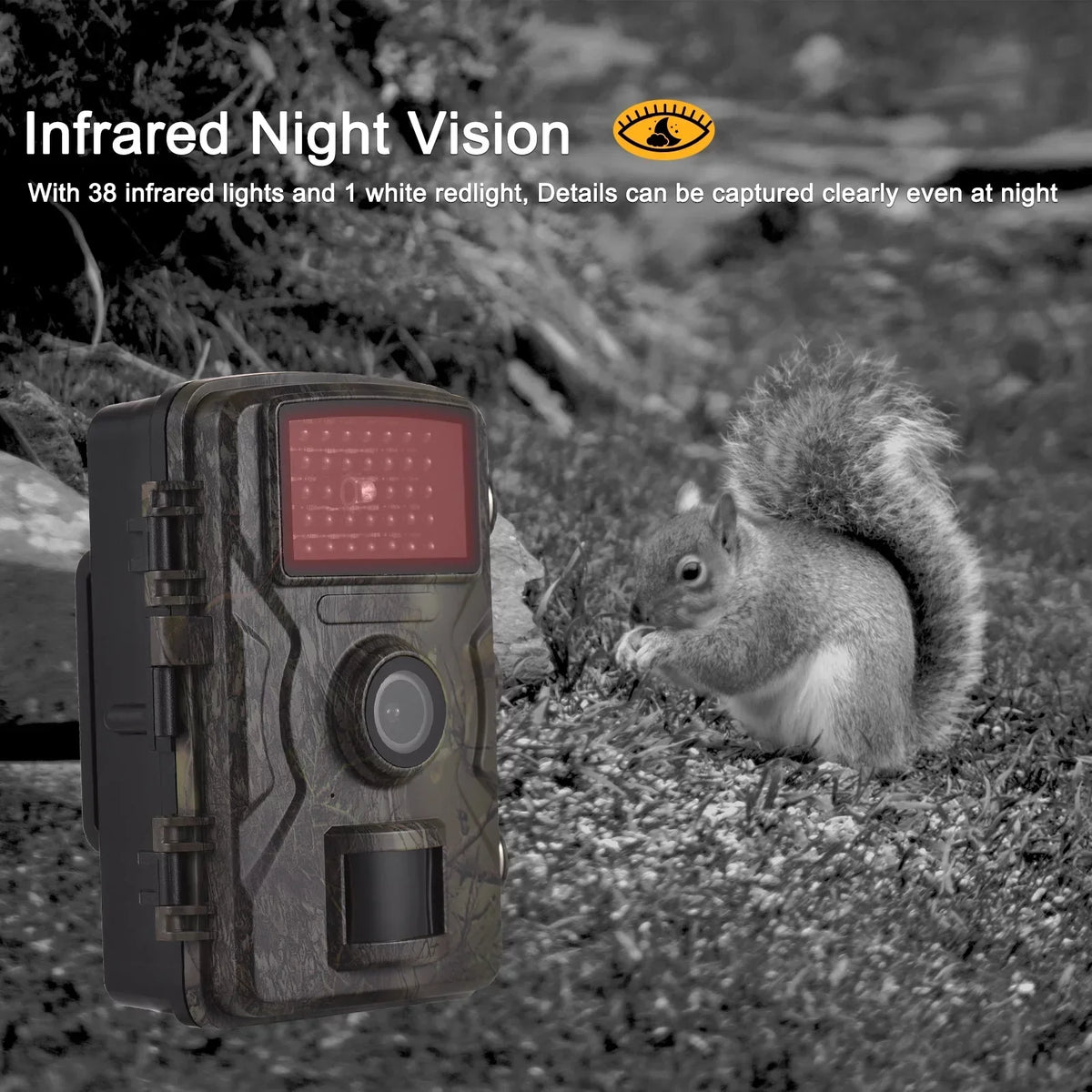 1080P Trail 16MP Wildlife Tracking with 2.0 Inch TFT Color Screen 0.8s Trigger Time Supports Infrared Night Vision Motion Activated IP66 Waterproof
