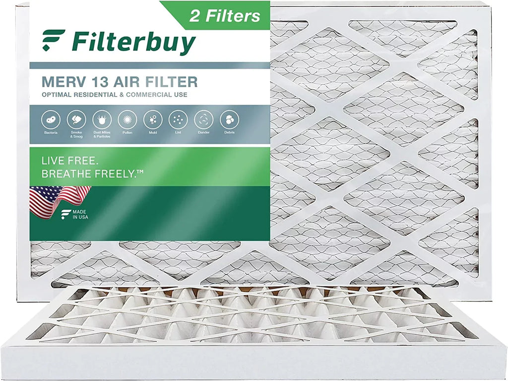 Filterbuy 20x32x2 MERV 13 Pleated HVAC AC Furnace Air Filters (2-Pack)