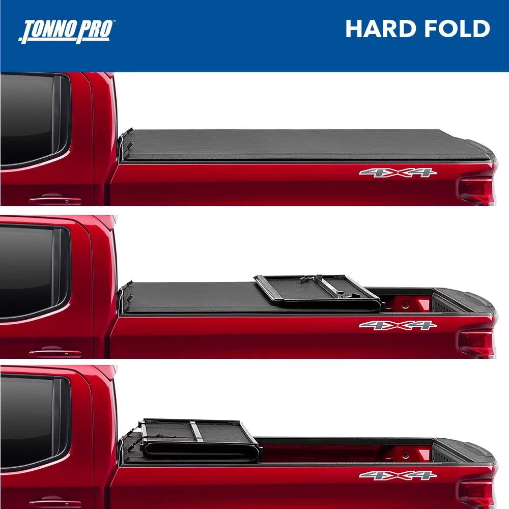 Tonno Pro | Hard Fold, Hard Folding Truck Bed Tonneau Cover | HF-154 | Fits 2007 - 2013 Chevy/GMC Silverado/Sierra 1500 6' 7" Bed (78.7")