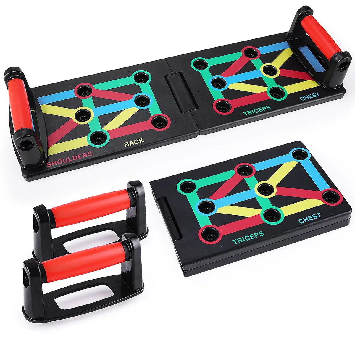 TOMSHOO Foldable Push-Board, Portable and Space-Saving Exercise Equipment, Strengthen Arms, Chest, and Shoulders, Suitable for All Fitness Levels