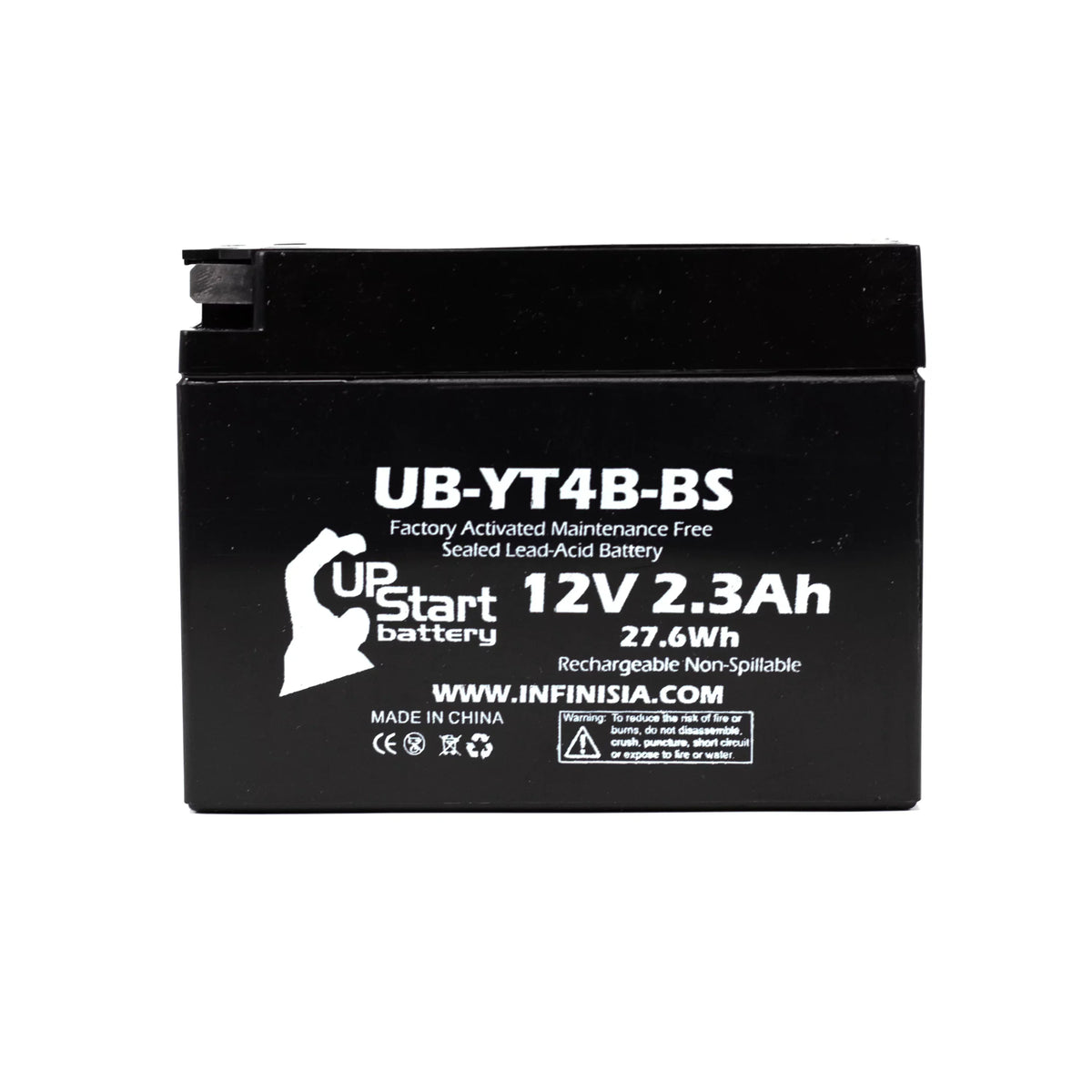 4-Pack UpStart Battery Replacement for 2004 Yamaha SR400 400CC Factory Activated, Maintenance Free, Motorcycle Battery - 12V, 2.3Ah, UB-YT4B-BS