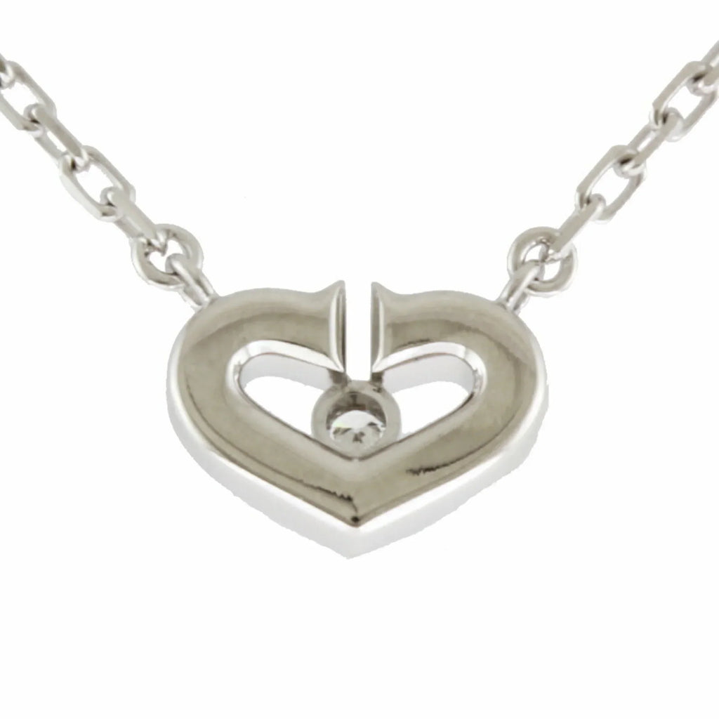 Pre-Owned Cartier C Heart Necklace 18K Diamond Ladies CARTIER BRJ10000000119253 (Like New)