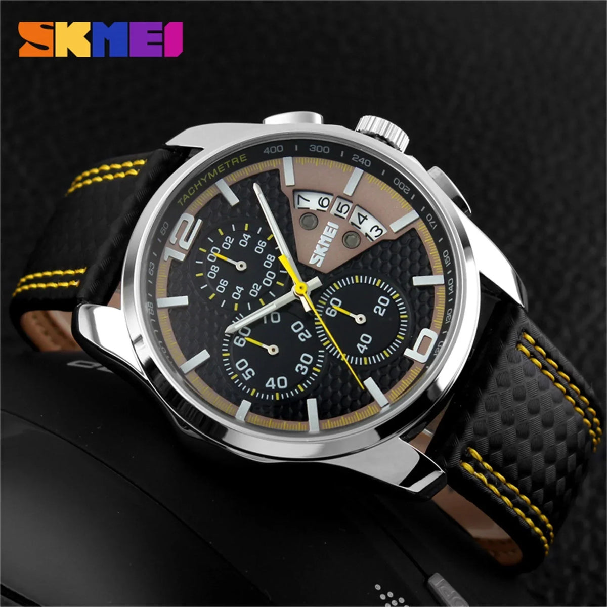 HLXD Men Watches Sports Large Big Face Luxury Waterproof Fashion Dress Casual Analog Quartz Chronograph Wrist Watch