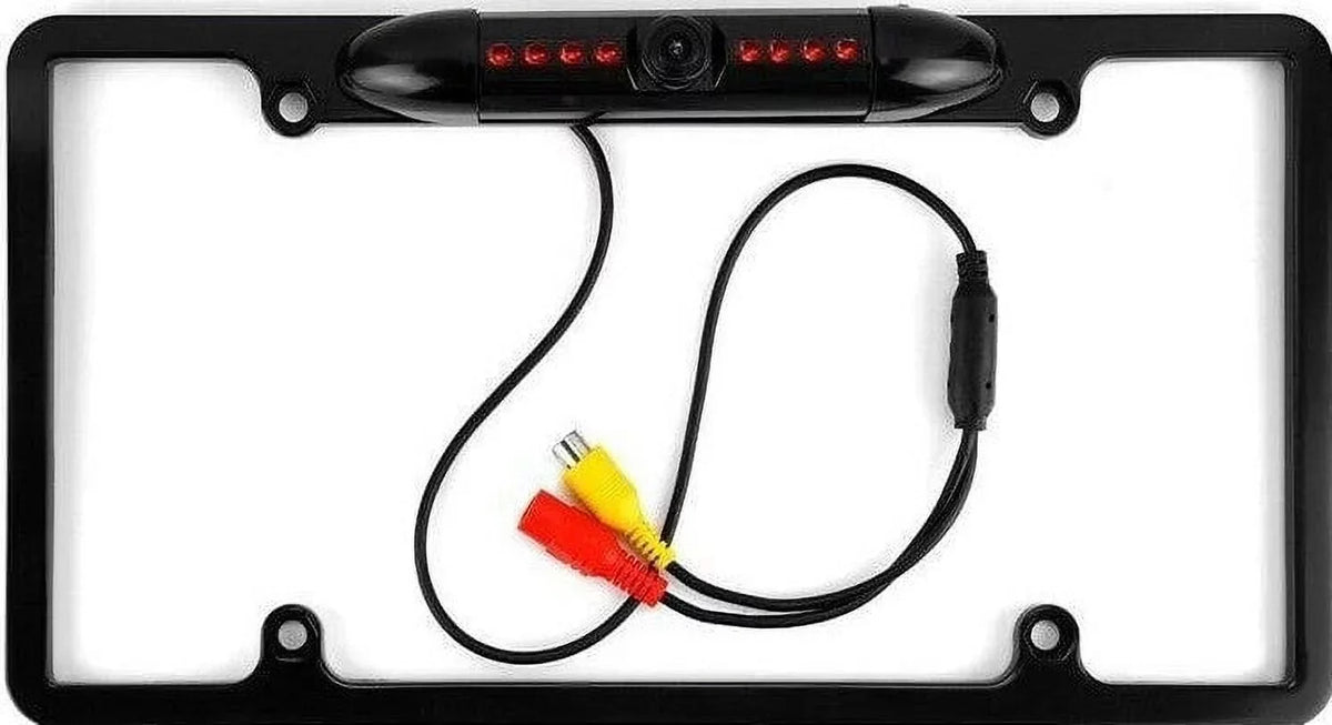 Waterproof HD Wide Angle License Plate Car Rear View Backup Camera Night  Black