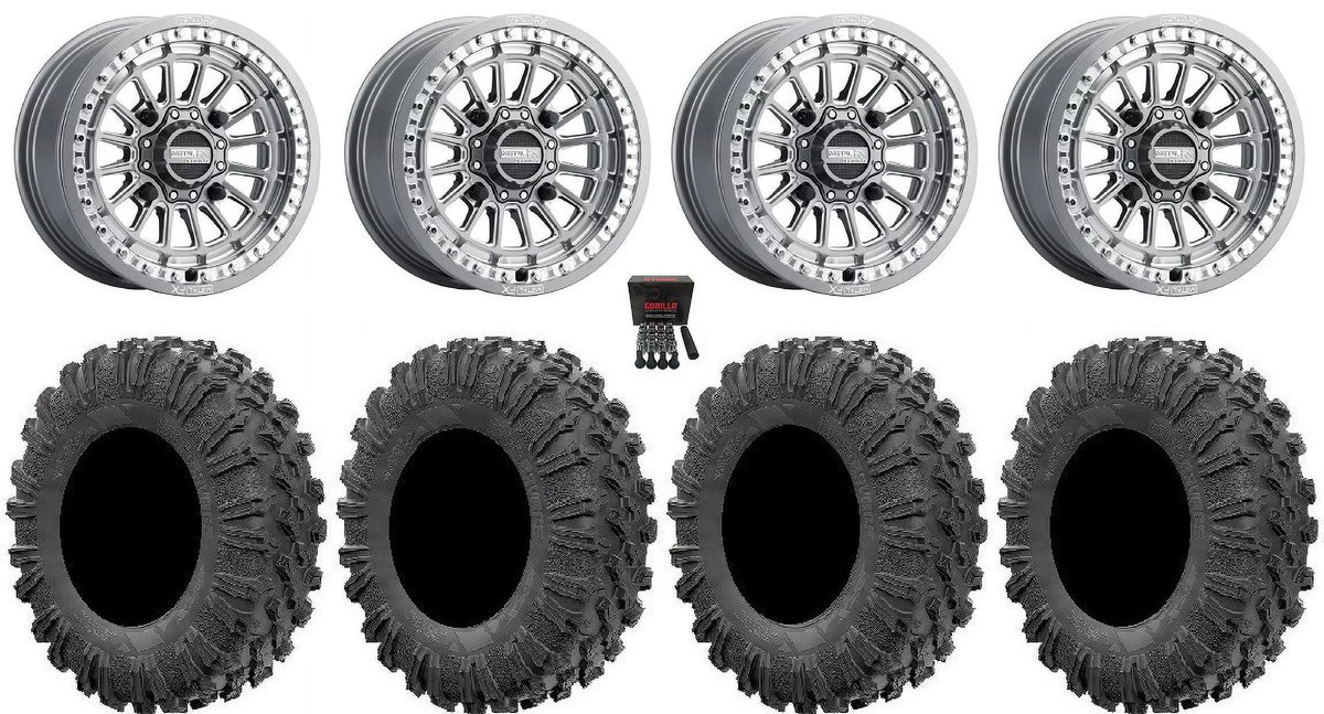 MetalFX Delta Bdlk CC 15" Wheels Gm 32" MotoRavage Tires Polaris RZR XP 1000 / PRO XP / Ranger XP 900/1000