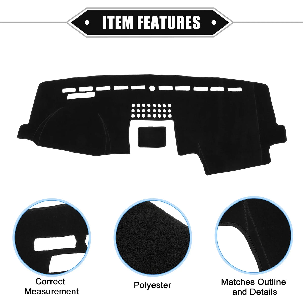 Unique Bargains Car Center Console Dashboard Cover Mat Compatible for Ford F150 2015-2020 Protective Polyester