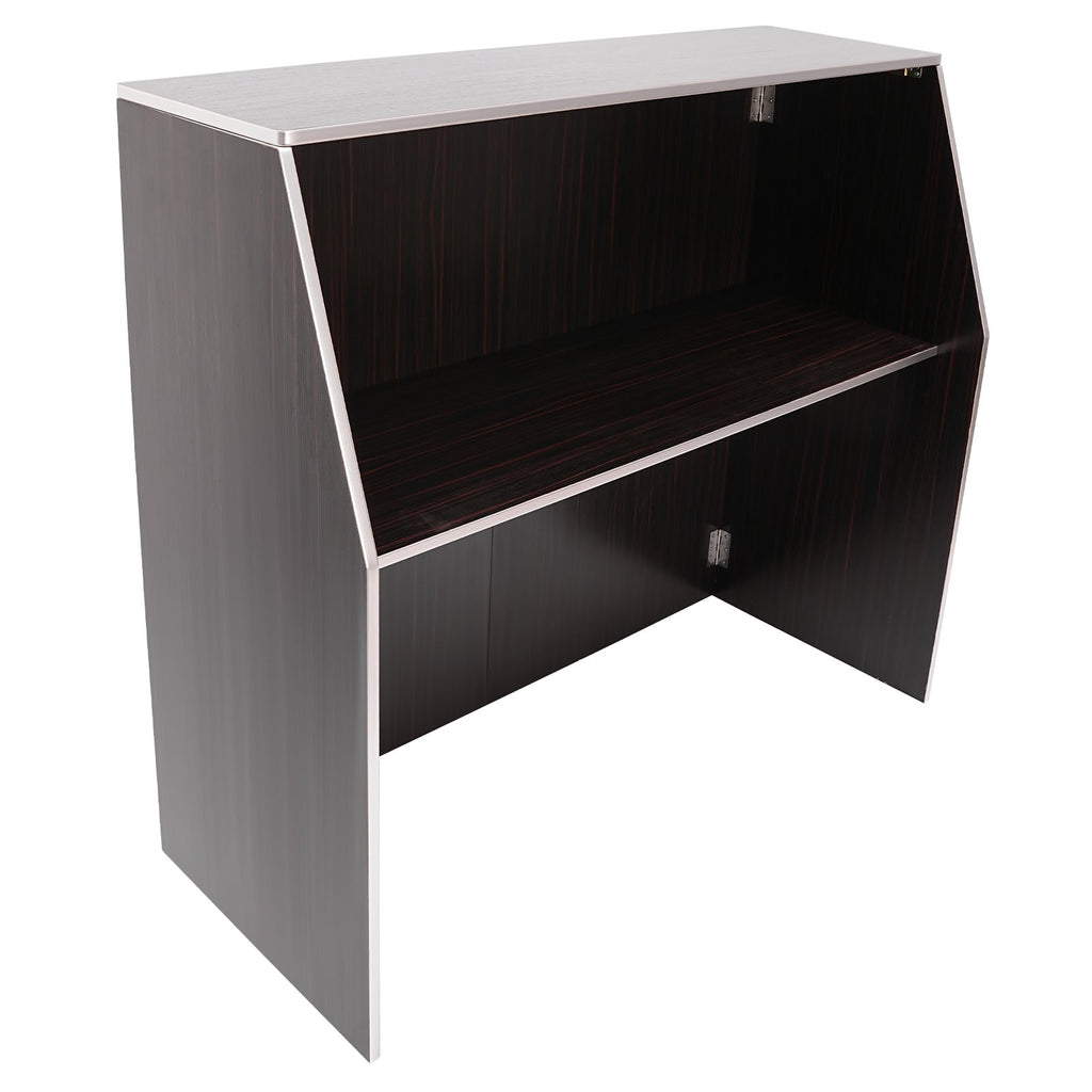 TOOL1SHOoo Portable Foldable Event bar Cabinet 19.5x47.75x42.75in Black Brown with Aluminum Edging