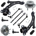 Detroit Axle - Front 12pc Suspension Kit Ford Mustang 2005 2006 2007 2008 2009 2010, 2 Lower Control Arms 2 Sway Bars 4 Outer Inner Tie Rods 2 Wheel Bearing and Hubs 2 Boots Replacement